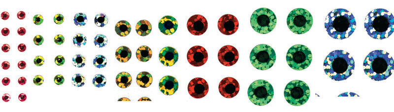 Wapsi Flat Stick On Eyes Holo.Silver